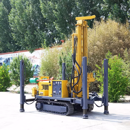 160m/180m/220m/260m/300m de profondeur de forage sur chenilles pneumatique noyau de forage foret de puits d'eau/machine de forage pour roche/montagne/zone minière