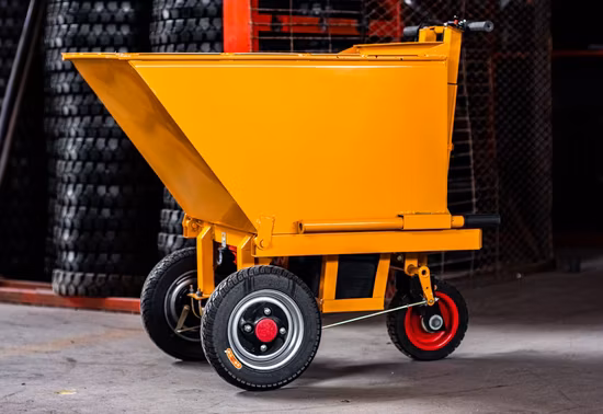 Camion à benne basculante petit chariot de chantier de construction de camion à seau gris électrique