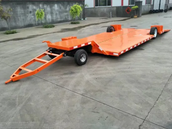 Chariot de remorque de traction de remorque de plate-forme d'essieu tandem de décharge arrière pour transporter des voitures Mini remorques de voiture de galvanisation à chaud